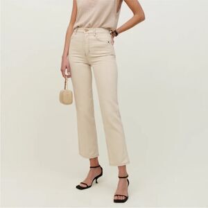 Reformation NWT Cowboy High Rise Straight Jeans in the color Almond size 23